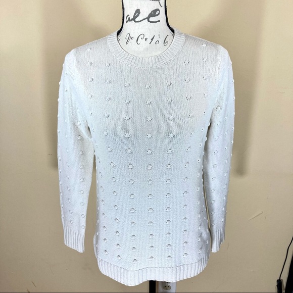 sea bleu Sweaters - Sea Bleu wool cashmere swiss dot sweater